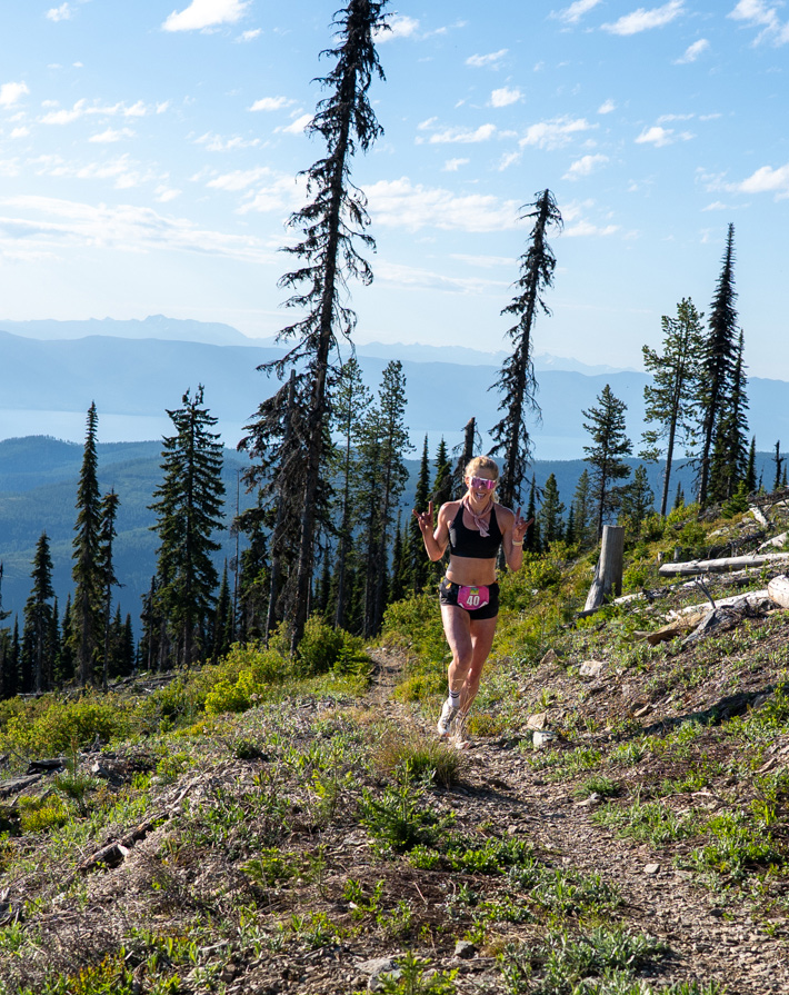 Racer competing in the 2026 FTBT Marathon on Blacktail Mountain